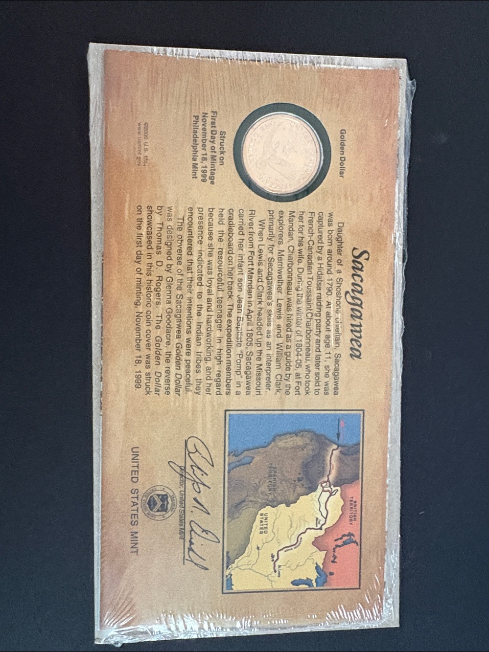 2000 P Sacagawea Dollar FIRST DAY OF MINTAGE Uncirculated - Fully Sealed